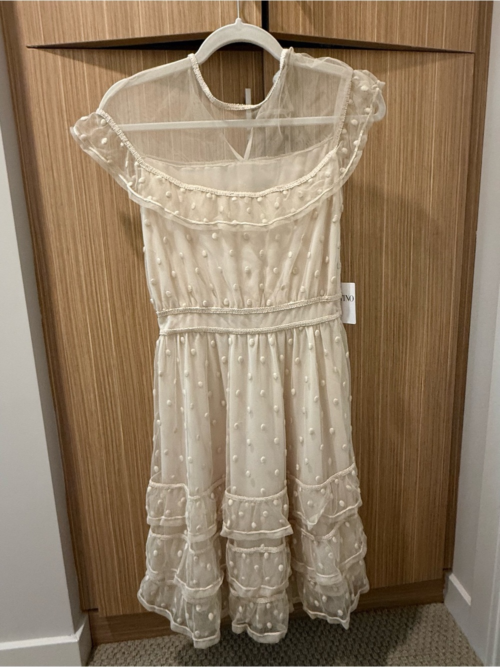 RED Valentino Swiss Dot Ruffle Party Dress NWT